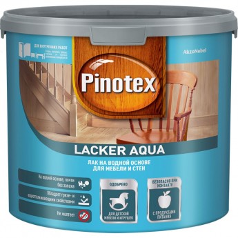 Лак для мебели и стен для внутренних работ PINOTEX LACKER AQUA 10